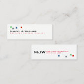 coole Farbpixel, modern beruflich Mini Visitenkarte (Vorne/Hinten)