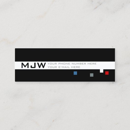 coole Farbpixel modern beruflich Mini Visitenkarte (Rückseite)