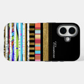 Coole Farbstreifen mit eigenem Namen Case-Mate iPhone Hülle (Rückseite (Horizontal))