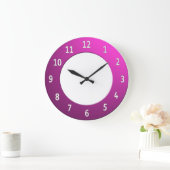 Coole Farbweiße Ziffern in rosa Rahmen Große Wanduhr (Zuhause)