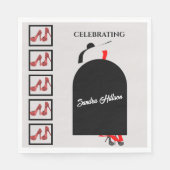 Coole Fashionist Red Black Shoes Geburtstag Serviette (Vorderseite)