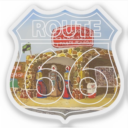 Coole Federn auf der Route 66 Aufkleber (Vorderseite)