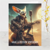 Coole Fennec Fox Rocks Akustische Gitarre in der W Karte (Gelbe Blume)
