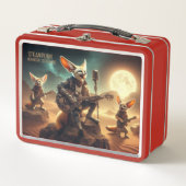 Coole Fennec Foxes Rock Acoustic Guitars in der Wü Metall Brotdose (Vorderseite)