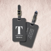 Coole fette Monogramm dunkelgrau weiß Gepäckanhänger