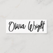 Coole fette Signatur Skripttypografie Moderne Weiß Mini Visitenkarte (Vorderseite)