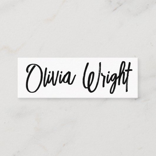 Coole fette Signatur Skripttypografie Moderne Weiß Mini Visitenkarte (Vorderseite)