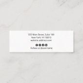 Coole fette Signatur Skripttypografie Moderne Weiß Mini Visitenkarte (Rückseite)