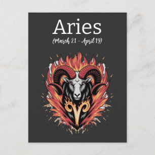 Coole Feuerränder Zodiac Astology Design Postkarte