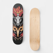 Coole Feuerränder Zodiac Astology Design Skateboard (Vorderseite)