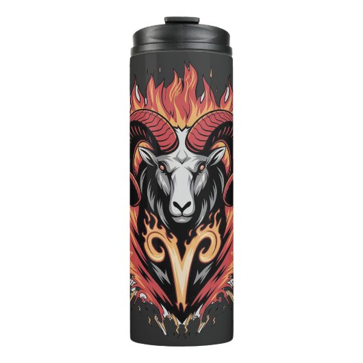 Coole Feuerränder Zodiac Astology Design Thermosbecher (Vorderseite)