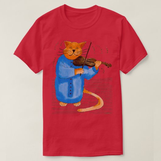 Coole Fiddle Cat T-Shirt (Design vorne)