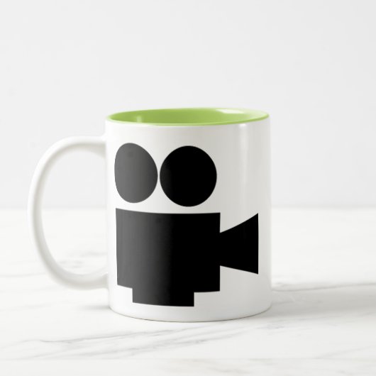 Coole Film-Kamera; Videofilm Zweifarbige Tasse (Links)