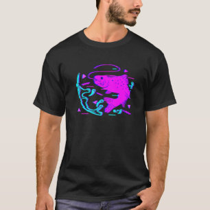 Coole Fischerei Vaporwave Angler Barsch Fisch Ästh T-Shirt