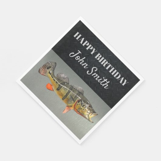 Coole Fischpfauenbarsche Serviette (Ecke)