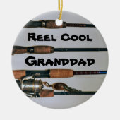 Coole Fisherman Rods und Reel fotografisch Keramik Ornament (Vorne)