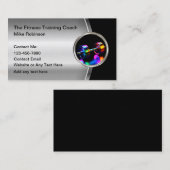 Coole Fitness Trainer Metallic Barbell Visitenkarte (Vorne/Hinten)