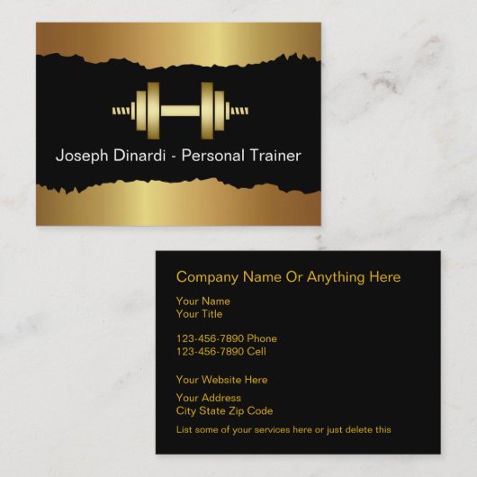 Coole Fitness Trainer Moderne Visitenkarten Visitenkarte (Vorne/Hinten)