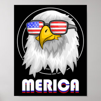 Coole Flag Sungles 4. Juli Amerika Weißkopfseeadle Poster