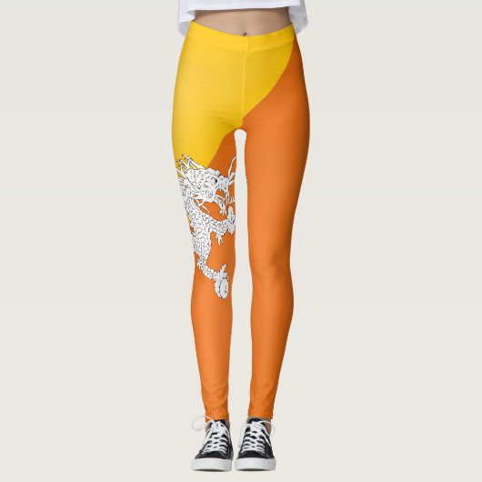 Coole Flagge Bhutans Leggings (Vorderseite)