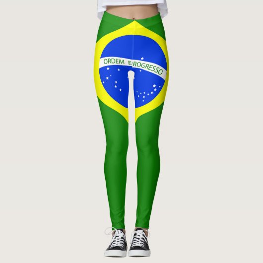 Coole Flagge Brasiliens Leggings (Vorderseite)