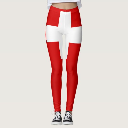 Coole Flagge der Schweiz Leggings (Vorderseite)