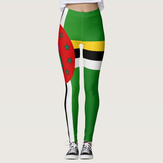 Coole Flagge Dominicas Leggings (Vorderseite)