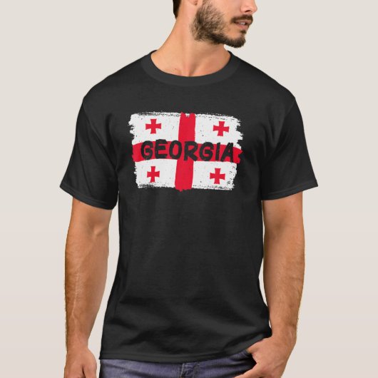 Coole Flagge Georgiens T-Shirt (Vorderseite)