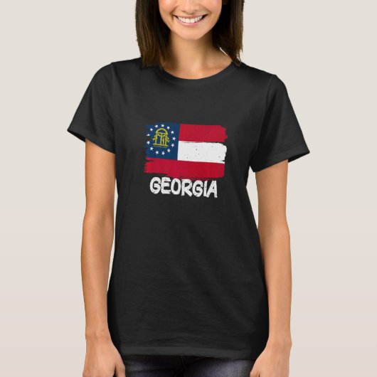 Coole Flagge Georgiens T-Shirt (Vorderseite)
