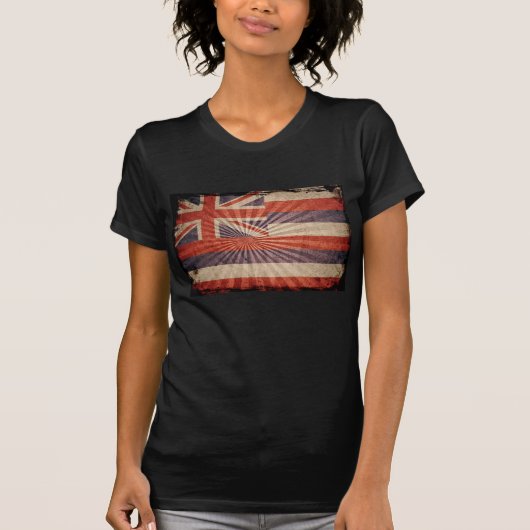 Coole Flagge Grunge Hawaii T-Shirt (Vorderseite)