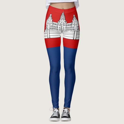 Coole Flagge Kambodschas Leggings (Vorderseite)