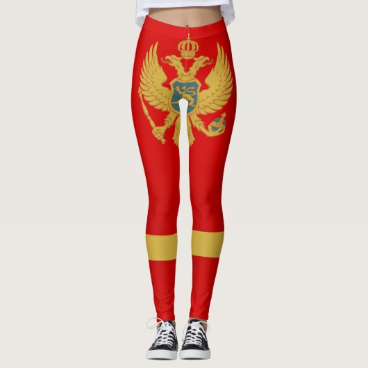 Coole Flagge Montenegros Leggings (Vorderseite)