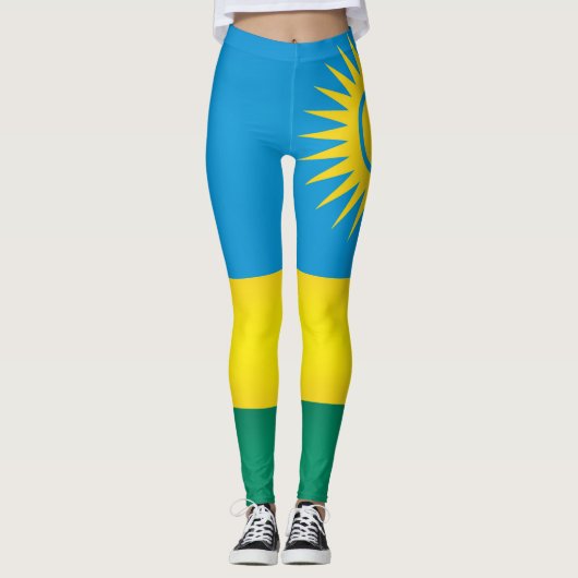 Coole Flagge Ruandas Leggings (Vorderseite)