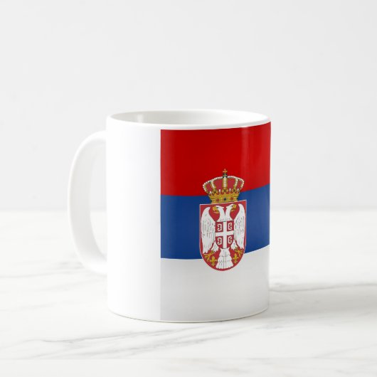 Coole Flagge Serbiens Kaffeetasse (Vorderseite Links)