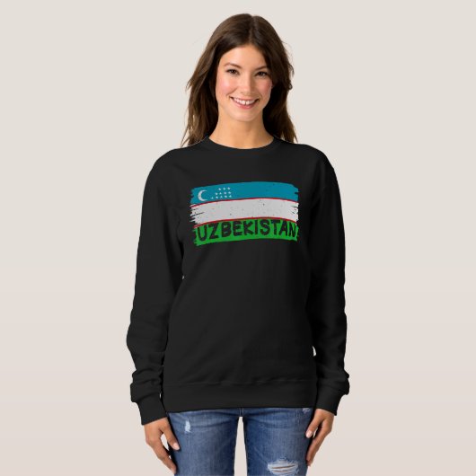 Coole Flagge Usbekistans Sweatshirt (Vorne ganz)