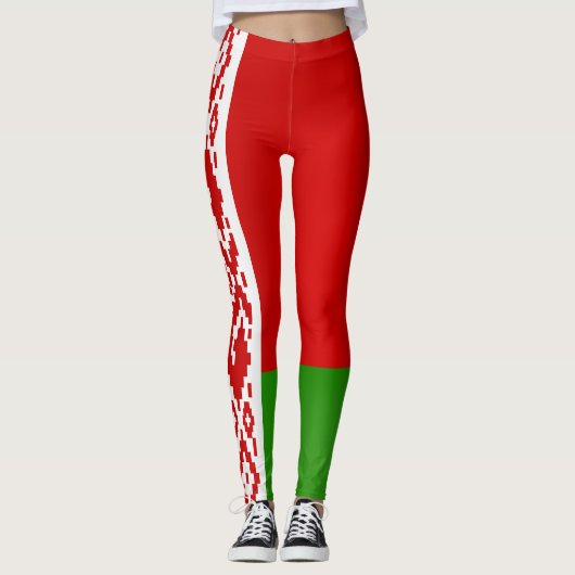 Coole Flagge von Belarus Leggings (Vorderseite)