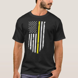 Coole Flaggen der dünnen gelben Linie, amerikanisc T-Shirt