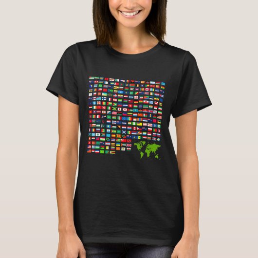Coole Flaggen des Weltbildes T-Shirt (Vorderseite)