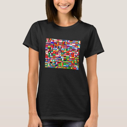 Coole Flaggen des Weltbildes T-Shirt (Vorderseite)