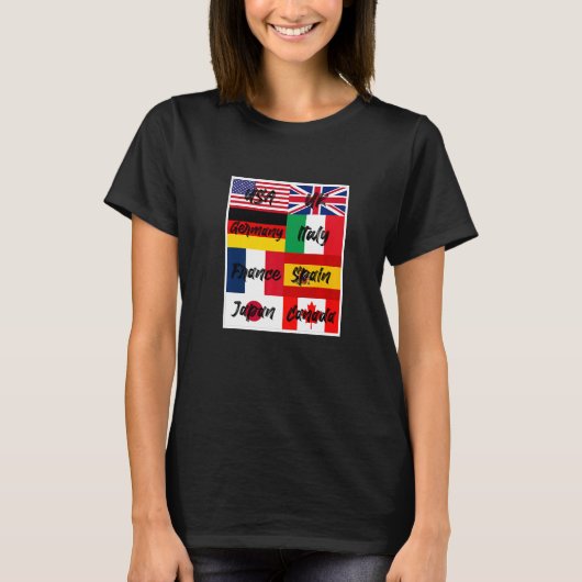 Coole Flaggen des Weltbildes T-Shirt (Vorderseite)