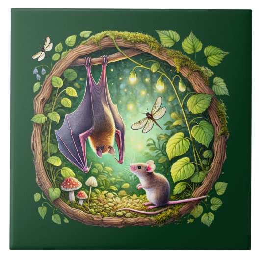 Coole Fledermausliebhaber Fliese (Vorderseite)