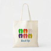 Coole Flipflops Strand Leben monogrammiert Tragetasche (Vorne)