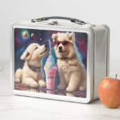 Coole Fluffy Welpen-Planeten Milchshake Metall Brotdose (Beispiel)
