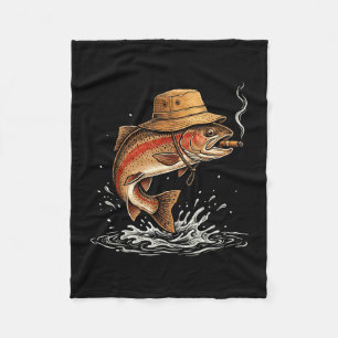 Coole Forellenfisch rauchender Outdoor-Angler Humo Fleecedecke