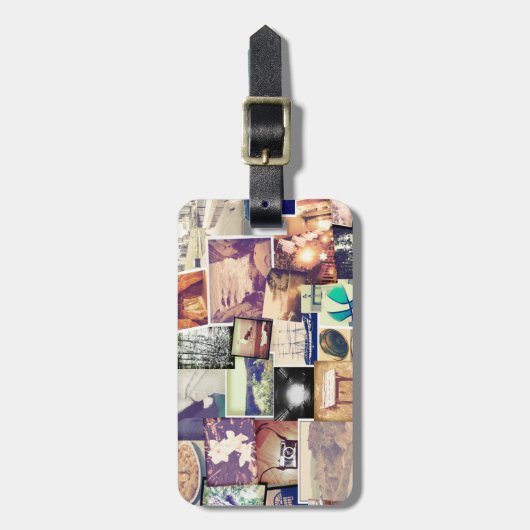 Coole Foto-Filter-Hipster-Collage Gepäckanhänger (Vorderseite vertikal)