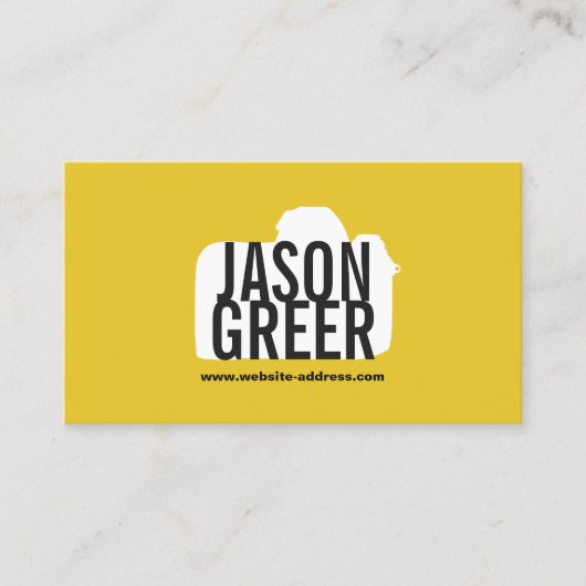 Coole Fotografin, gelbe Kamera, Logo Fotografie Visitenkarte (Vorderseite)