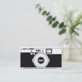 Coole Fotokamera Moderne Schwarze Illustration Visitenkarte (Stehend Vorderseite)