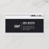 Coole Fotokamera Moderne Schwarze Illustration Visitenkarte (Rückseite)