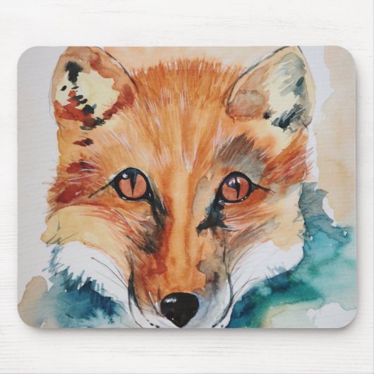 Coole Fox-Aquarellbilder Mousepad (Vorne)