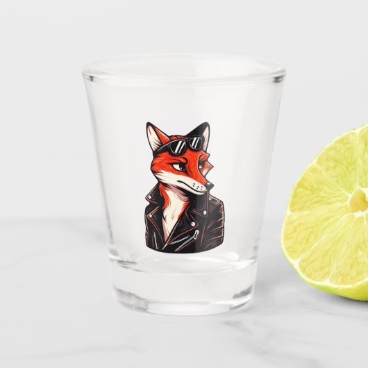 Coole Fox - Vintages Tier Schnapsglas (Vorderseite)